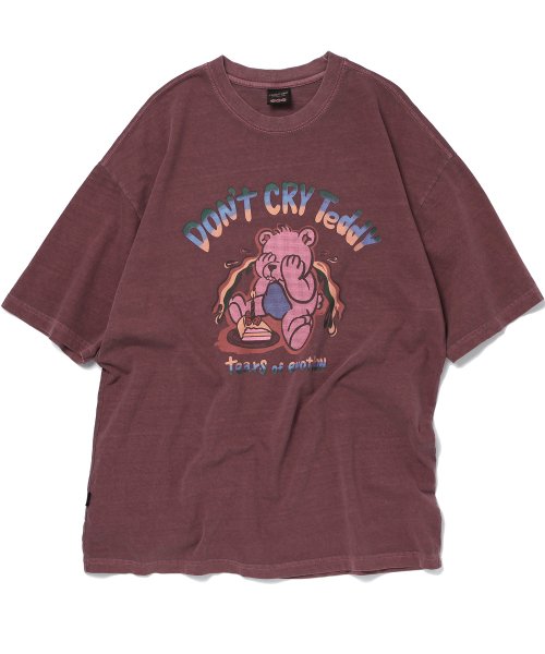 Don't Cry Teddy Pigment Short Sleeve T-shirt