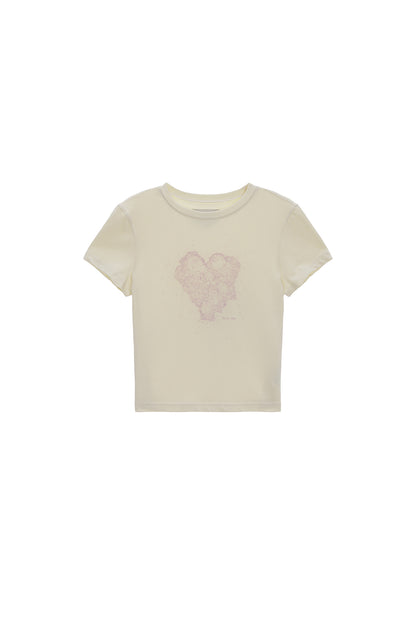 MATIN KIM HEART GRAPHIC CROP TOP