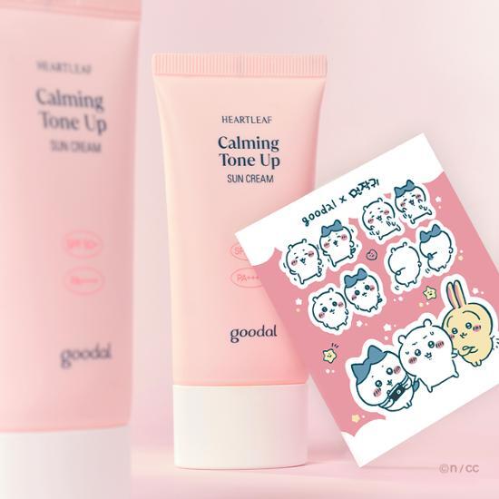 Goodal X Chiikawa Goodal Heartleaf Calming Moisture Tone Up Sun Cream 50ml 1+1 SET (50ml + 50ml + Chiikawa Sticker)