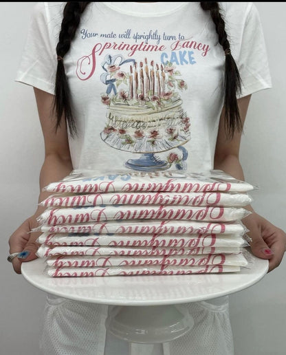 DIMANCHE DIMANCHE CAKE CROP T-SHIRT