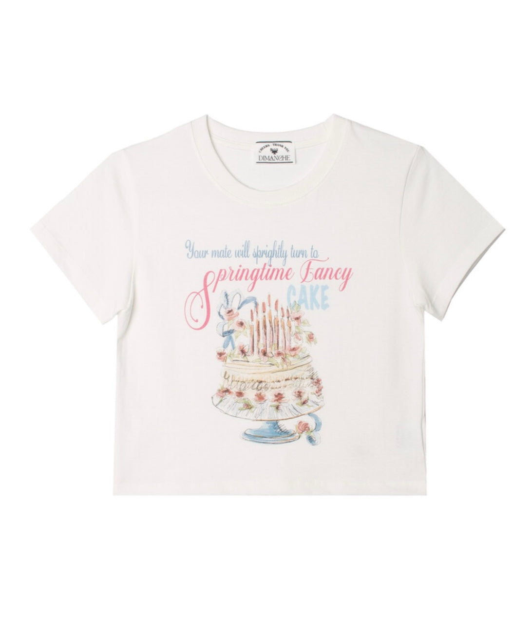 DIMANCHE DIMANCHE CAKE CROP T-SHIRT