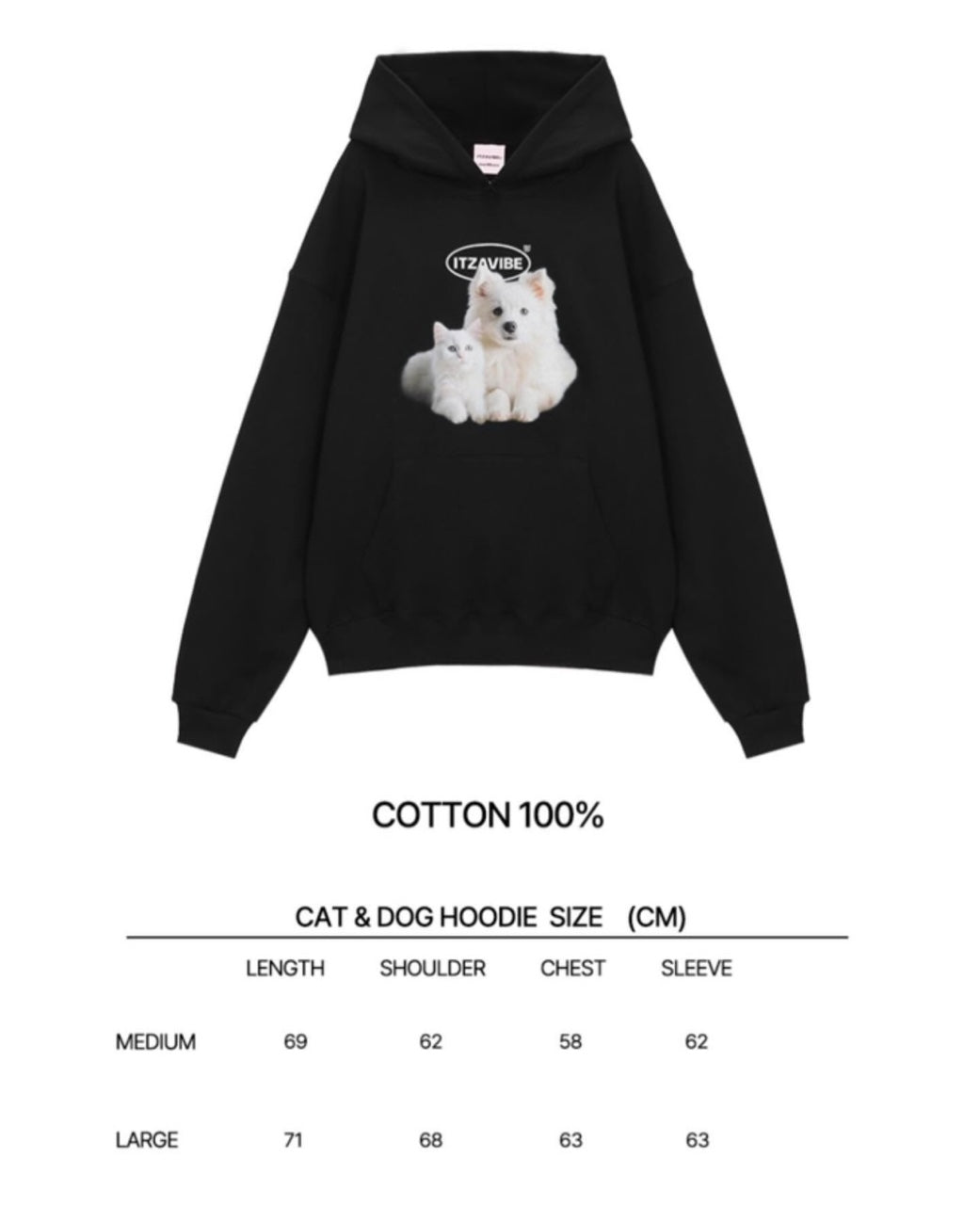 ITZAVIBE CAT&DOG FRIENDS HOODIE