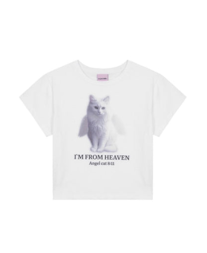 ITZAVIBE ANGEL CAT CROP VER.3 - WHITE