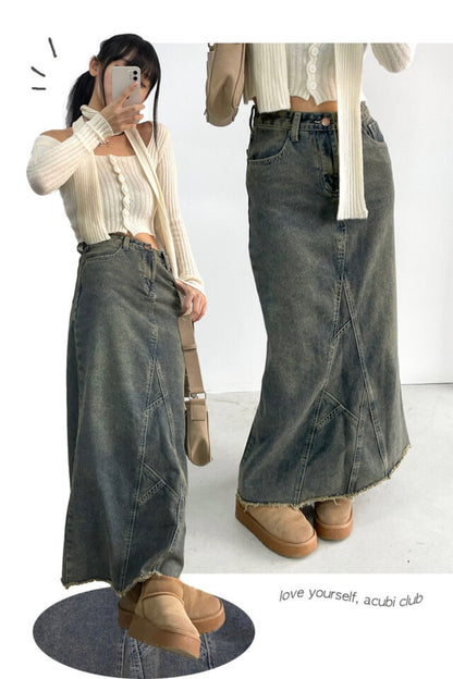 Aciubi Club Tokyo tassel denim skirts