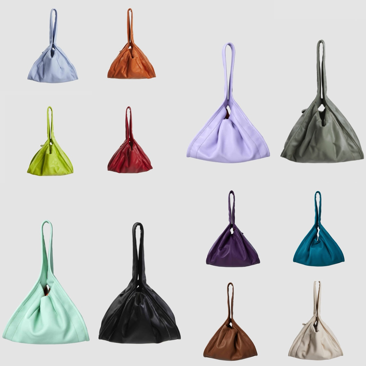 [ROROANCO] Lamb Skin Mini Hobo (KiSSES SHAPE)