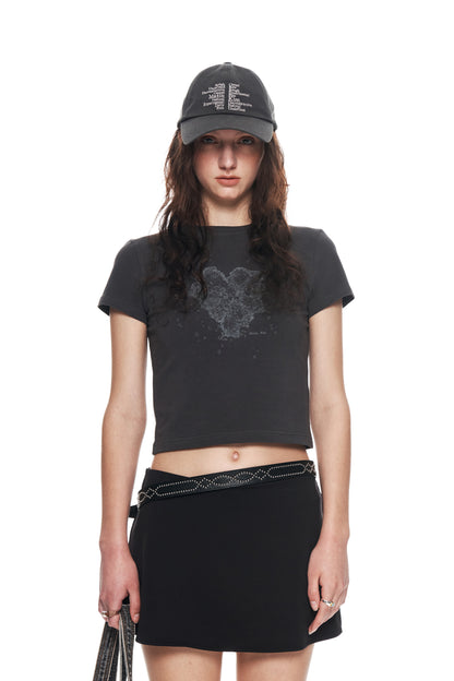 MATIN KIM HEART GRAPHIC CROP TOP